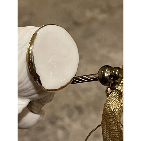 Porcelain Christmas Angel Ornament Hand Painted Holiday Decoration - Picture 8 of 12